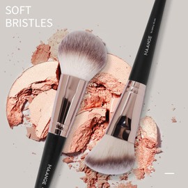 MAANGE Brochas de Maquillaje con Estuche 18 Piezas Set de Brochas para Maquillaje Profesional Juego de Brochas Kabuki Sintético Premium Sombra de Ojos en Polvo para Base de Maquillaje (Oro negro)