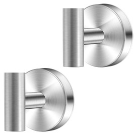 2 Pack Heavy Duty Suction Cup Hooks - No Drill Shower Hooks for Bathroom, Kitchen & Glass Doors, Wall-Mounted Towel Holder, Hanging Hanger for Robes, Strong Hold on Tile, Window, Mirrors - Silver