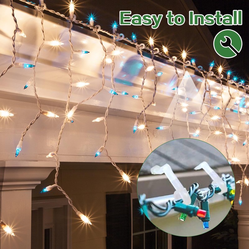 Christmas Light Clips Hooks, 50 PCS Gutter Hooks for Outdoor