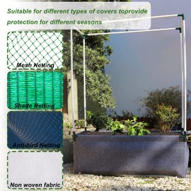 Gardzen Raised Grow Bed with PVC Frame - 47.2"x23.5"x16.9" Breathable Planter Raised Bed, No-Till Design, Includes Pipes & Connectors, Air-Pruning for Healthier Plants