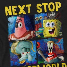 Popfunk Spongebob Movie 2025 Next Stop Underworld Unisex Adult T Shirt, Black, Small