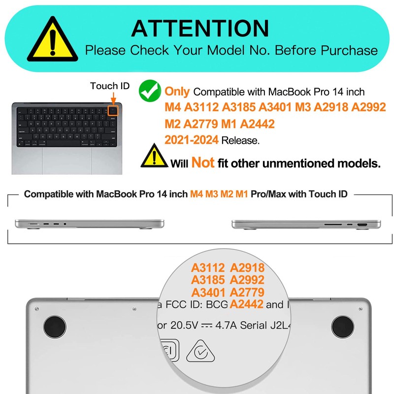 MOSISO Compatible with MacBook Pro 14 inch Case 2025 2024