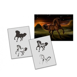 AS-301 Pferd Step by Step Airbrushschablone Größe L