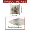 Woodland Animals Christmas Pillow Cover 18x18, Snowy Tree Decor