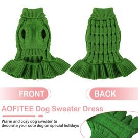 AOFITEE Dog Cat Sweater, Warm Turtleneck Small Dog Sweaters for Girls Thick Knitted Puppy Sweater, Solid Dog Sweatshirt Winter Pet Sweater for for Chihuahua, Bulldog, Dachshund, Yorkie