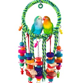KATUMO Bird Toys, Parakeet Swing Parrot Perch Cockatiel Shredding Toys Conure Swing for Lovebird Parakeet Budgie Conure Cockatiel Finch Mynah Canary