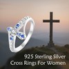 DAYLINLOVE Cross Ring for Women 925 Sterling Silver Faith Rings