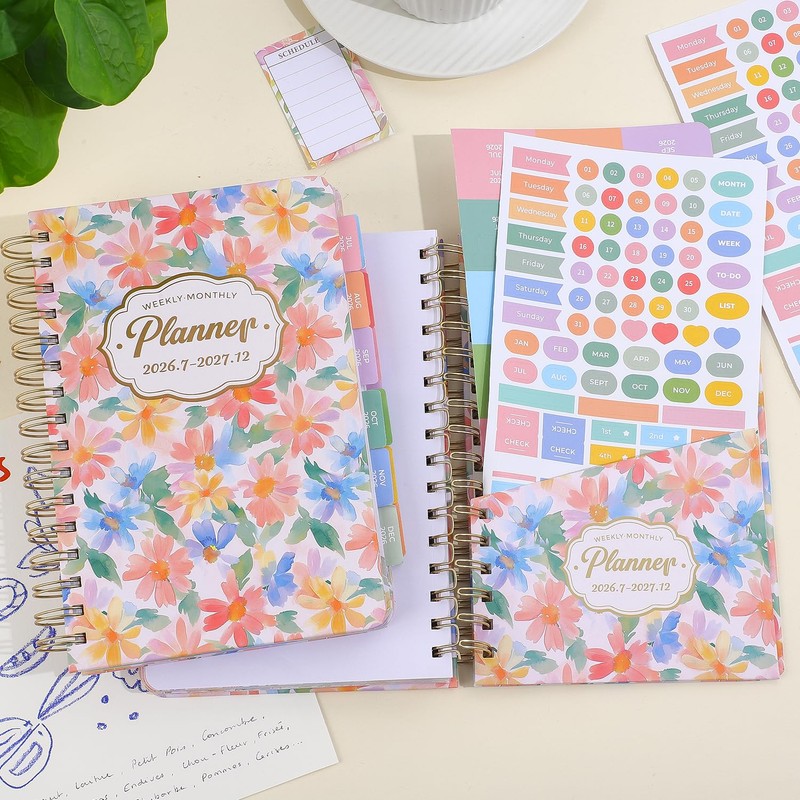 Planner 2026-2027, Floral 18 Months Academic Daily Weekly Monthly Planner