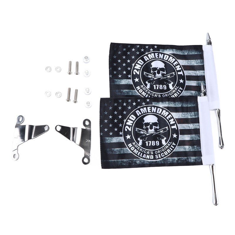 Trunk Lid Flag Pole Mount Kit with Homeland Security Flag
