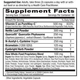 EMERALD LABS EMERALD LABS Allergy Health - Natural Allergy Support with Quercetin Phytosome, Bromelain, Vitamin C as PureWay-C & More * - Vegan & Gluten-Free - 90 Vegetable Capsules (30-Day Supply)