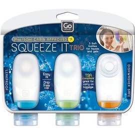 Squeeze It Trio, TSA-Approved Travel Bottles, Leakproof Silicone Containers for Toiletries and Other Essential Liquids and Gels, Travel Essentials