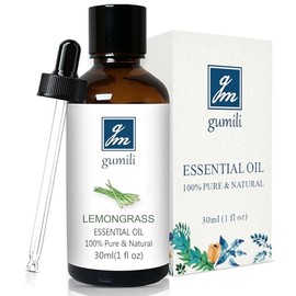 GM Gumili Lemongrass Essential Oil 1 Oz – 100% Pure Natural Lemongrass Oil for Diffuser