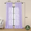 OVZME Lavender Sheer Curtains 96 inches Long 2 Panels for