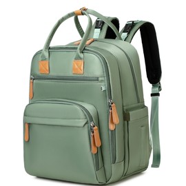 LORADI 18 Pockets Diaper Bag Backpack with Waterproof Pockets and Stroller Buckle, Convertible Tote Bag (XL Green)