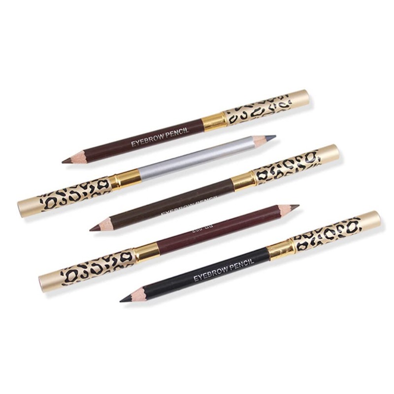 SOLUSTRE 2pcs Pencil with Brow Brush Long-Lasting Deeply Pigmented Leopard