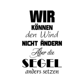 Newstamps Stamp "Wir können den Wind" Motif Stamp Large Made of Wood and Rubber for Card Making, Wooden Stamps, Sayings, Sayings, Text Stamp, Lettering, Scrapbook, Textile Stamp, Decoration