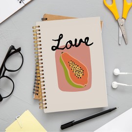 Ecezatik Fruit of the Spirit Love Papaya Notebook Journal, Christian Notebook Journal, Inspirational Christian Gifts for Women, Cute Office Supplies, Spiral Notebook 5.5x8.3