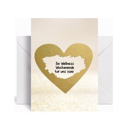 The Life Barn Voucher Scratch Card Luxury with Envelope to Write Yourself for Your Own Text Gold