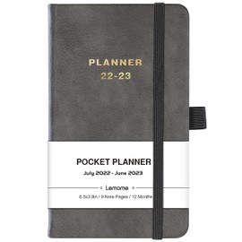 2022-2023 Pocket Planner - Pocket Calendar 2022-2023, July 2022-June 2023, 6.4'' x 3.9'' Weekly Monthly Planner with Elegant Leather, Pen Holder, Inner Pocket