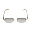 FLAWLESS EYEWEAR Retro Wood Buffs Vintage Style Gangster Rimless Clear
