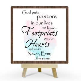 Pastor Appreciation Gifts Home Office Decor Wooden Sign, Pastor Gift for Women Men Thank You Gift for Pastor Minister Priest Religious Christian Gifts for Men Desk Decor Plaque Table Centerpiece - A10