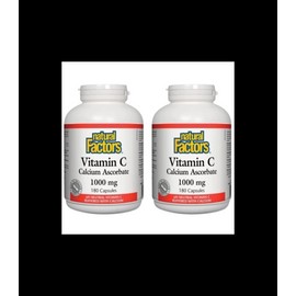 Natural Factors [2 for Deal] Vitamin C Calcium Ascorbate 1000 mg, 180 Capsules