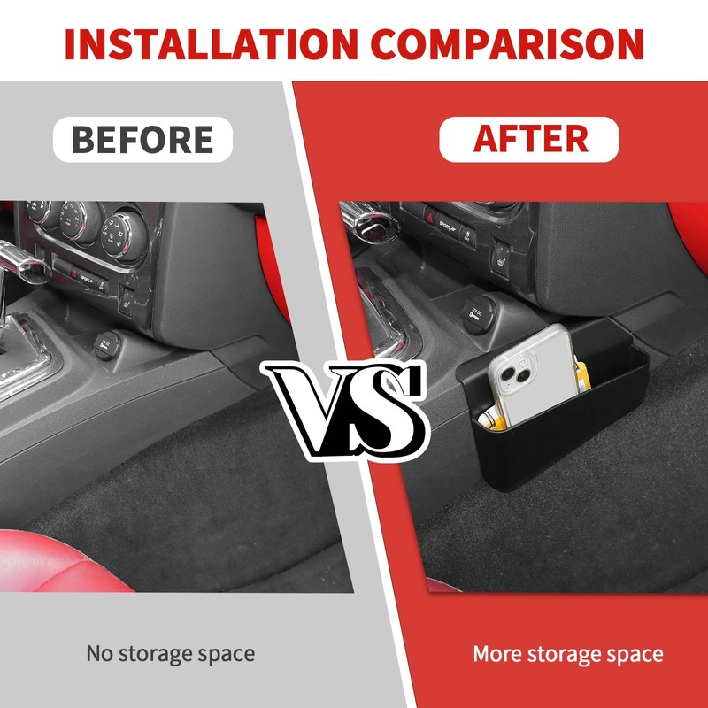 Jimen for Challenger Shifter Storage Box, 2PCS Center Console Gear
