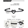 U7 Black Cuff Bracelets for Women, Adjustable Infinity Knot Love