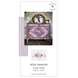 Maisie & Willow Transfers® Floral Poems 2 Sheets,Total Design Size 16"x23" Wall Decals DIY Wallpaper Wall Stickers Murals Decor for Kitchen