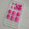 Press on Toenails Pink Full Cover Fake Toenails Glossy Glue