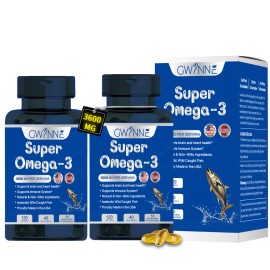 Gwynne Super Omega 3 Premium Aceite De Pescado 3600mg,pescado Salvaje De Islandia,salud Cerebral,salud Del Corazn,apoyo A La Salud De La Inflamacin...