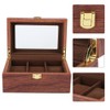 Wooden 3 Grid Watch Display Box Transparent Window Anti‑Slip Watch