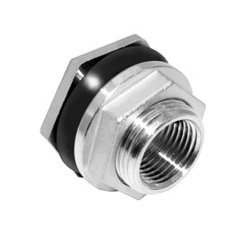 Beduan 3/4" Female Bulkhead Water Tank Connector Stainless Steel Thru-bulk Fitting (Pack of 5)