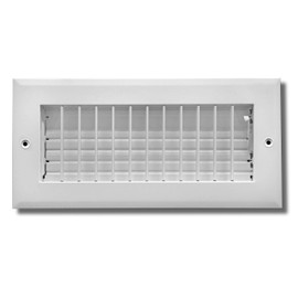 14"w x 4"h Adjustable AIR Supply Diffuser - HVAC Vent Cover Sidewall or Ceiling - Grille Register - High Airflow - White [Outer Dimensions: 15.75"w X 5.75"h]