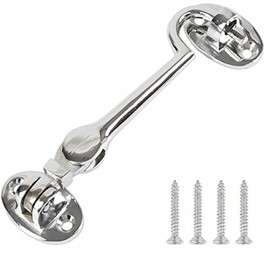 SISI UK® Cabin Hook 50mm Polished Chrome from The Door Handle Store,Gate Latch, Door Latch, Door Hook, Hook and Eye Latch, Cabin Hook, Gate Hook, Hook and Eye, Garden Gate Latch, Door Catch