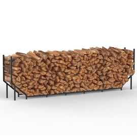 CADUKE 8.2ft Firewood Rack Outdoor Heavy Duty Fire Wood Racks Outdoor for Firewood Log Holder Metal Firewood Log Racks Stand Wood Pile Lumber Storage Stacking Organizer