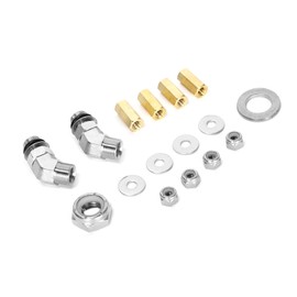 1 Set Hydraulic Helm Fuel Pump Mounting kit (2pcs ORB Fitting Tube+4pcs Brass Double Pass Hexagonal Copper Posts+1 Set Washer Nut Kit) Compatible with Seastar, Baystar, Vevor