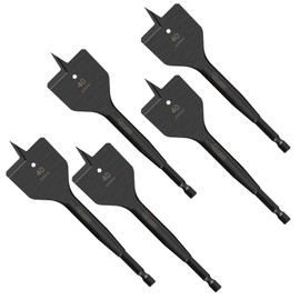 5 x SabreCut SCRIW40_5 40mm x 152mm Impact Rated Flat Wood Spade Bits Compatible with Bosch Dewalt Makita Milwaukee and Many Others