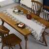 Q'foo Lace Table Runner, Embroidery, Center Cross, Scandinavian Floral Pattern,