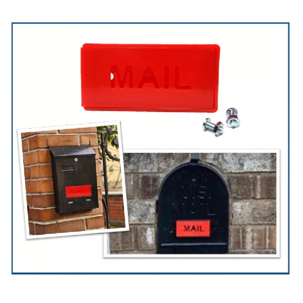 JSP Manufacturing® Red Front Mounted Mailbox Flag for Brick Stone