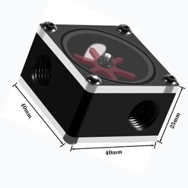 Flow Meter Indicator for PC Acetal Water Cooling Monitoring G1/4 Thread Square, Pack of 2.