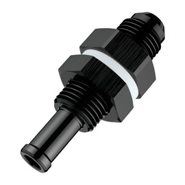 EVIL ENERGY 6AN Male Flare Bulkhead to 5/16 Hose Barb Fuel Tank Fitting Adapter Aluminum, Black