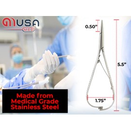 MUSAMED Mathieu Ligature Elastic Placing Plier 5.5" Needle Holder Driver Ligature Separator Placer, Lace Back Tightener Elastomeric Orthodontic Instruments Stainless Steel Dental Surgical Instruments