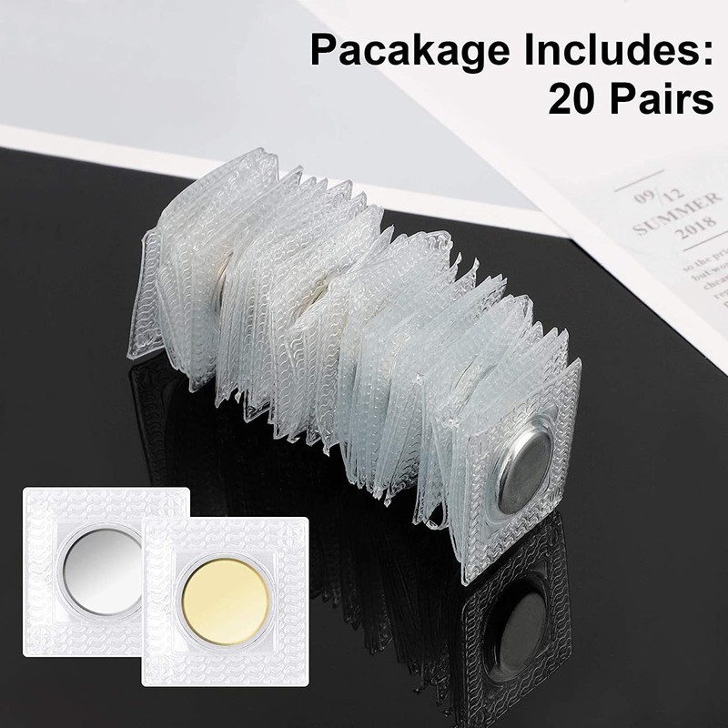 Flycppo Hidden Magnetic Closure, 20 Pairs of Sewing Magnetic Buttons,