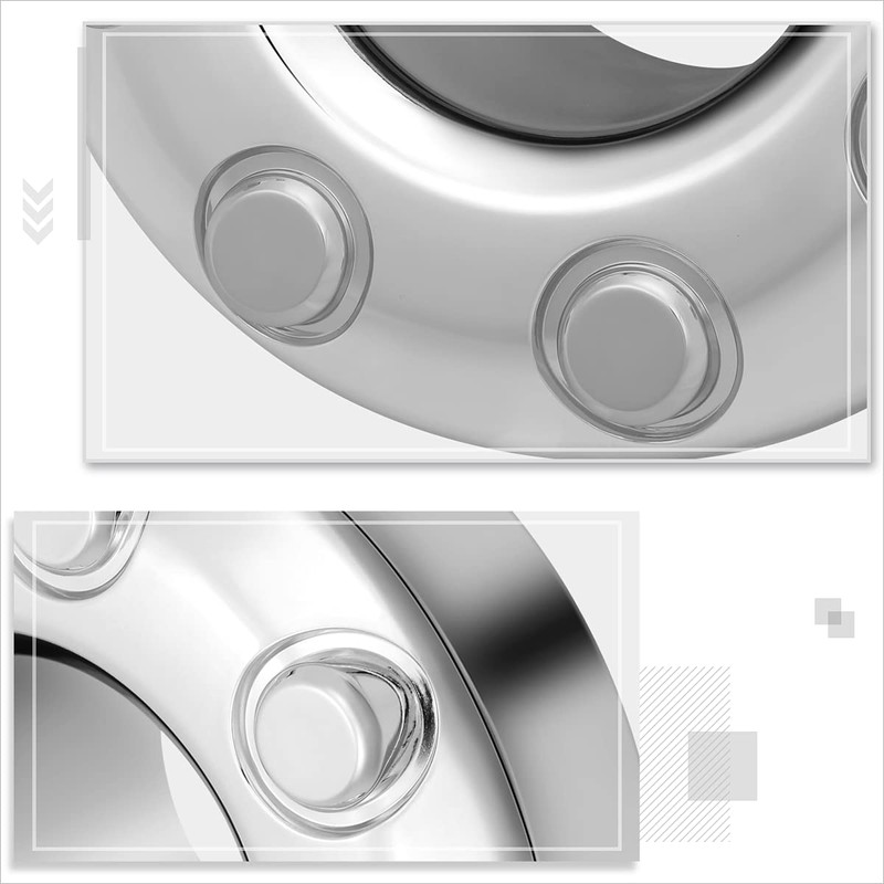 2 Front 8 Lug Chrome Wheel Center Hub Cap Compatible