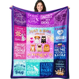 Rnmkertio Dog Gifts Blanket for Women, Dogs Lovers Gifts for Women, Best Dog Mom Throw Blanket 50"x40"