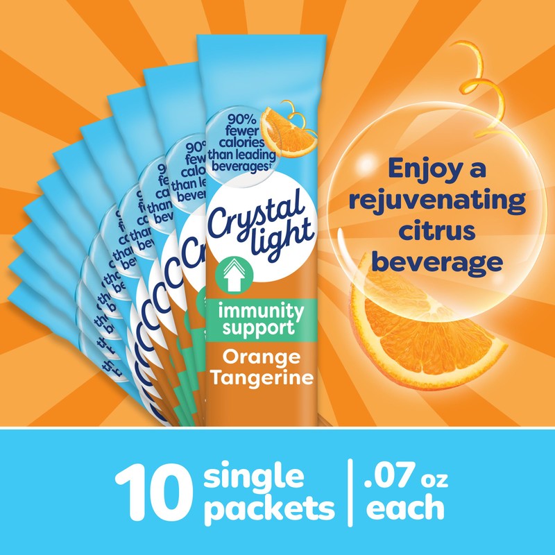 Crystal Light Immunity Support Orange Tangerine Drink Mix, 10 ct