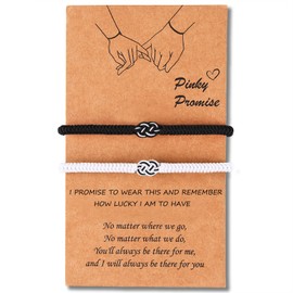 ULYSIA Pinky Promise Matching Bracelets for Couples Best Friend Soulmate Valentines Day Birthday Gifts for Her Him Lover Relationships Bracelets for Boyfriend Girlfriend Wife