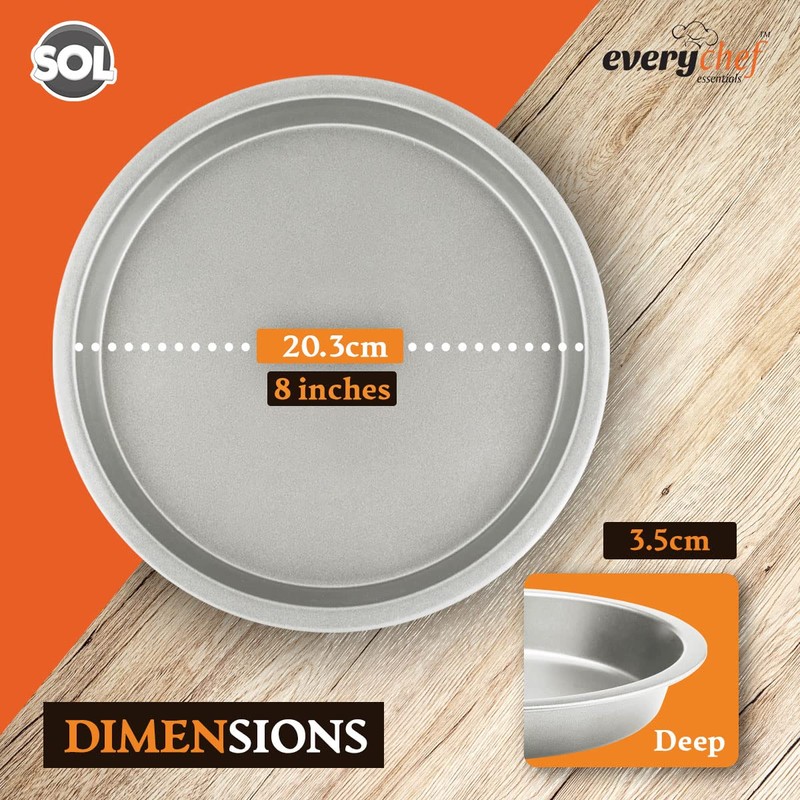 2pk 8 Inch Cake Tin | Durable Stainless Steel Round