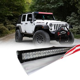 52 Inch Universal LED Light Bar Silencer Cover, American Flag Pattern, Wind Noise Reducer, Dust & Snow Resistant, Water-Resistant Vibration Dampener for Off-Road Light Bars